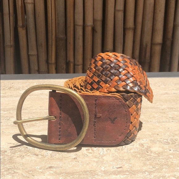 American Eagle Outfitters Accessories - AMERICAN EAGLE Genuine Leather Woven Belt S/M 42"